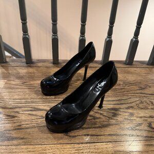 YSL Black Patent Leather Heels Size 37